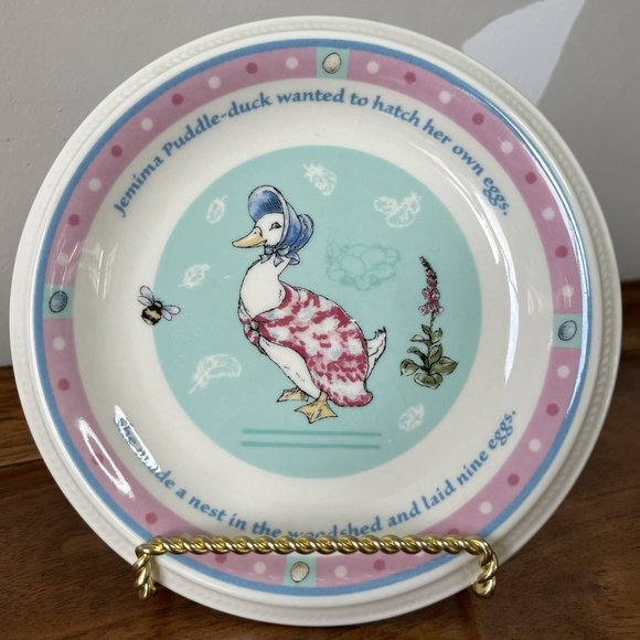 Wedgwood Jemima Puddle-Duck Child's Plate Beatrix Potter 6.25" 2003 Easter Pink - Picture 1 of 8